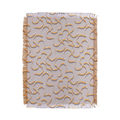 Wagner Campelo ORGANIC LINES YELLOW GRAY Throw Blanket