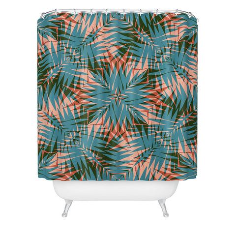 Wagner Campelo PALM GEO ACQUA Shower Curtain