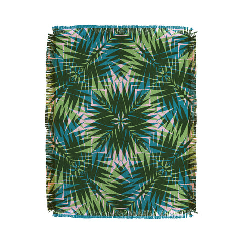 Wagner Campelo PALM GEO GREEN Throw Blanket