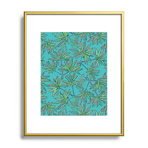 Wagner Campelo TROPIC PALMS TURQUOISE Metal Framed Art Print