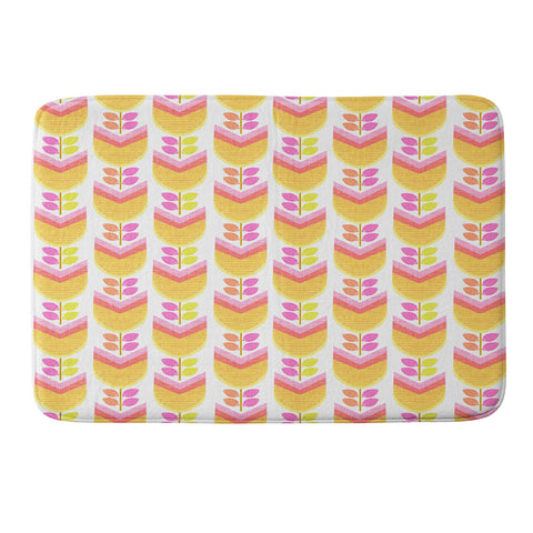 Wendy Kendall retro tulip Memory Foam Bath Mat