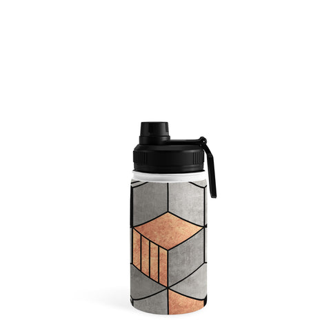 Zoltan Ratko Concrete and Copper Cubes 2 Water Bottle