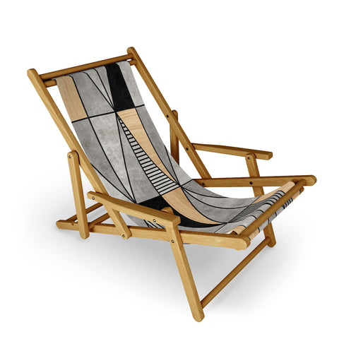 Zoltan Ratko Concrete and Wood Triangles Sling Chair