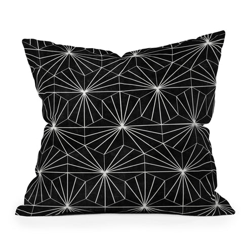 Zoltan Ratko Hexagonal Pattern Black Concrete Throw Pillow